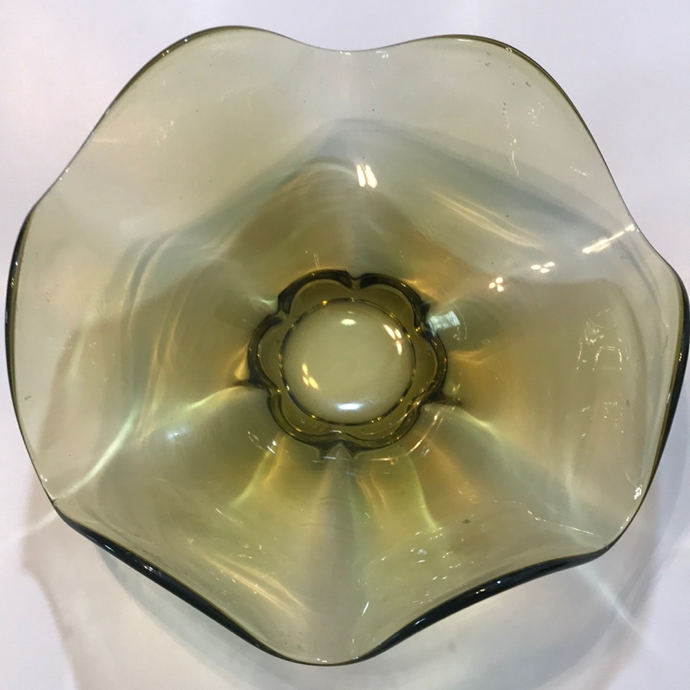 Green Depression Glass Bowl Mint Condition